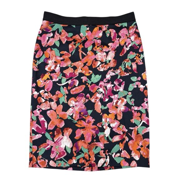 Ann Taylor Pencil Skirt Womens Size 4 Multicolor Floral Career Professional NEW‎ - Picture 1 of 8